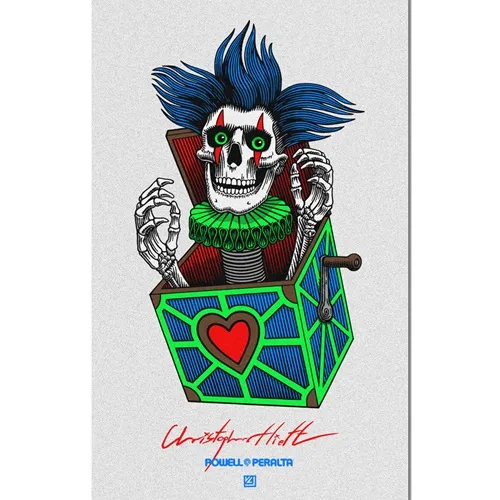 Powell Peralta Hiett Skull Clear 10.5 x 33 Skateboard Grip Tape Sheet