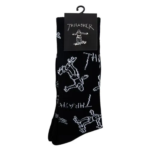 Thrasher Gonz Logo Black Crew Socks
