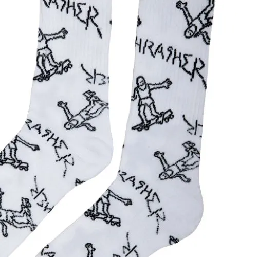 Thrasher Gonz Logo White Socks