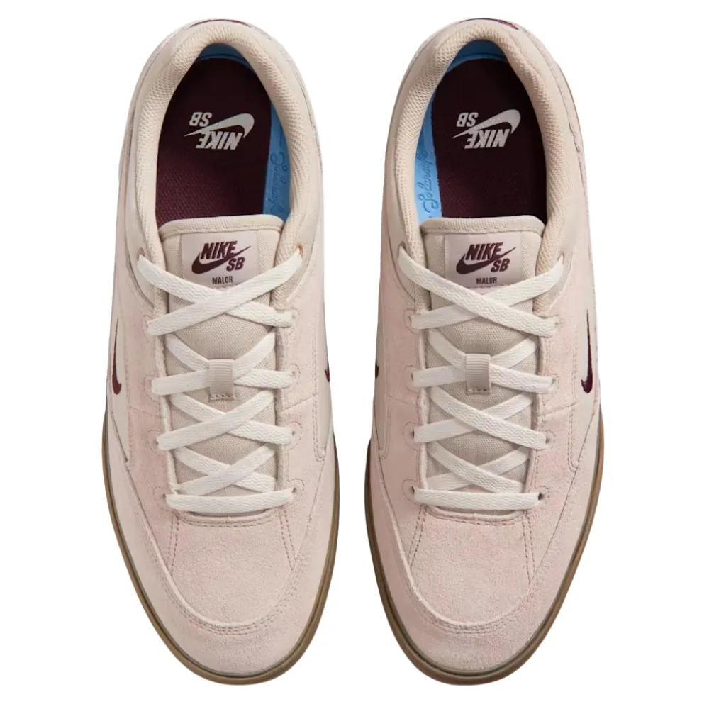 Nike SB Malor Cream Phantom Gum Brown Burgundy Crush Mens Skate Shoes