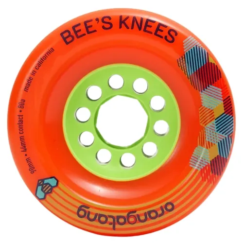 Orangatang Bee's Knees Orange 80A 90mm Longboard Skateboard Wheels