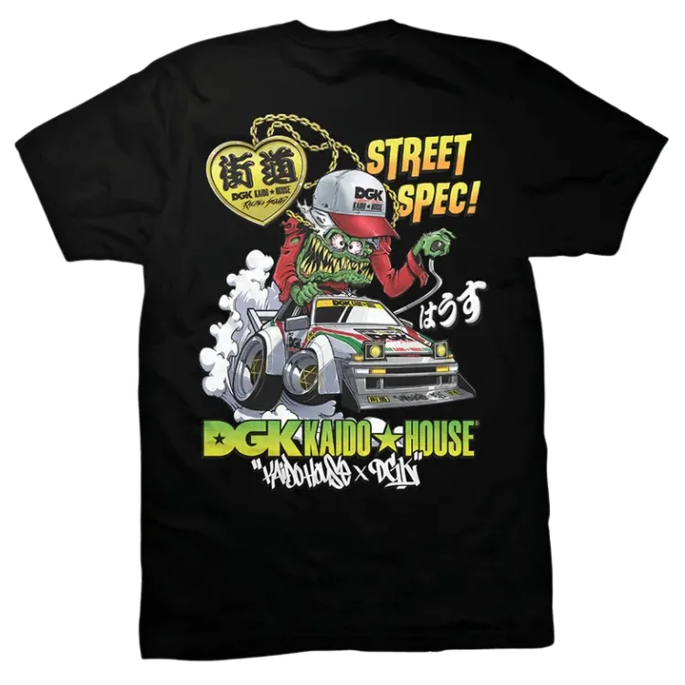 DGK X Kaido House Wide Open Black T-Shirt