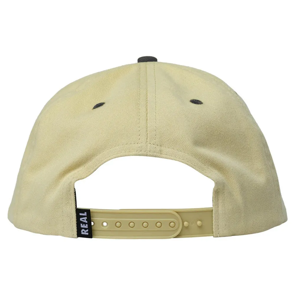 Real Skateboards Emb Tan Charcoal Snapback Hat