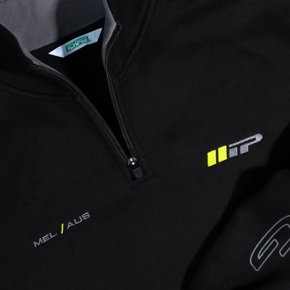 Ichpig Emblem 1/4 Zip Black Crew Jumper