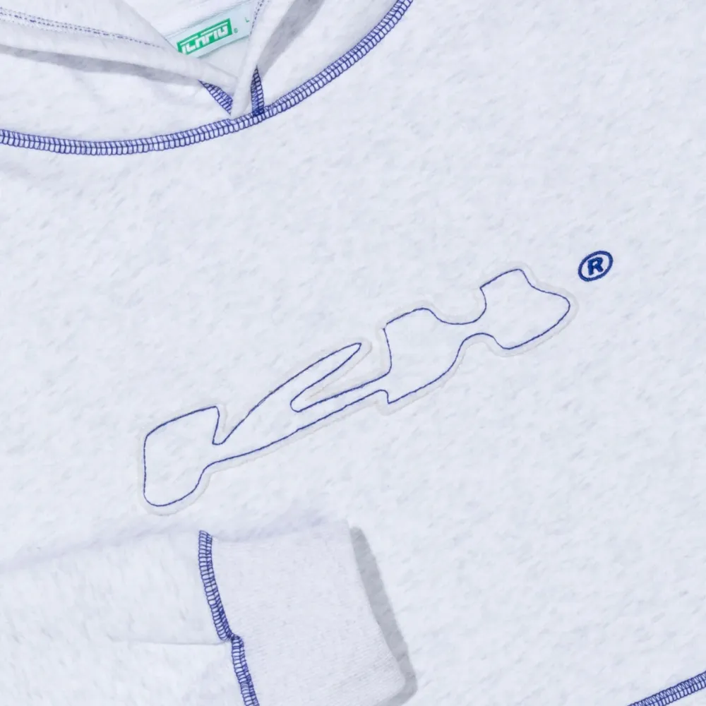 Ichpig Contour Cordless White Marle Hoodie