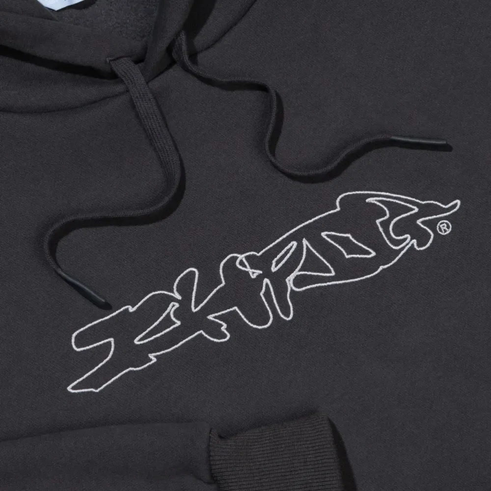 Ichpig Distort Pullcord Vintage Black Hoodie