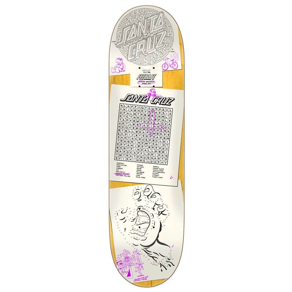 Santa Cruz Delfino Scribble FeelBase 8.25 Skateboard Deck