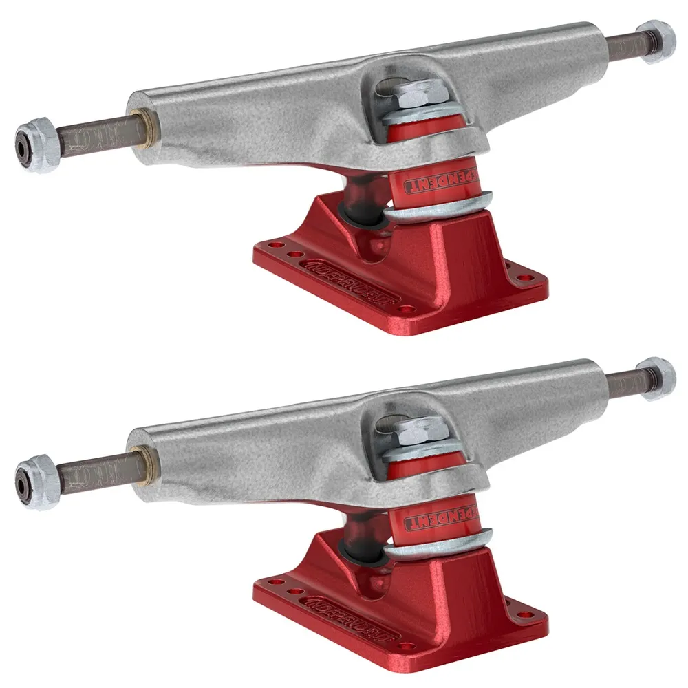 Independent Stage 4 Hollow Bar Logo Silver Ano Red Set Of 2 Skateboard Trucks