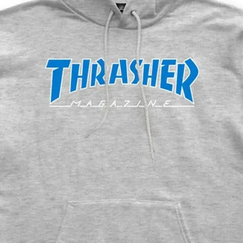 Thrasher Outlined Grey Blue Hoodie