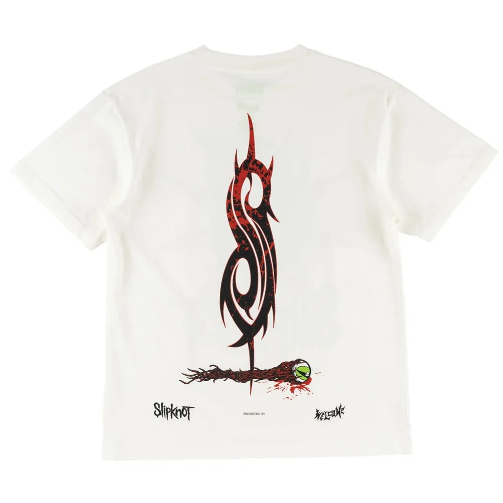 Welcome Skateboards X SlipKnot Spit It Out Garment Dyed Boxy White T-Shirt