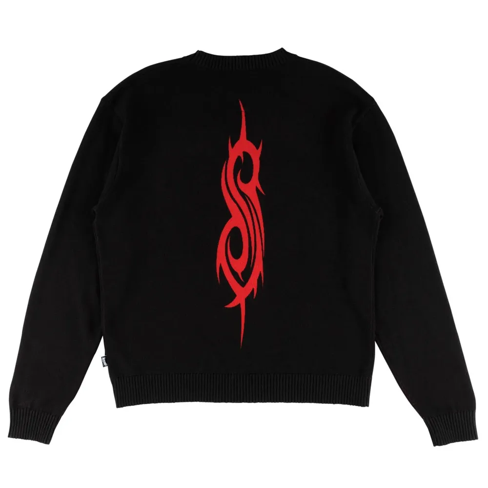 Welcome Skateboards X SlipKnot Overprint Black Red Sweater