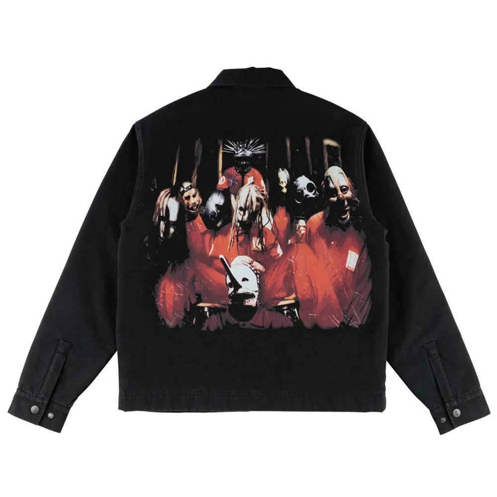 Welcome Skateboards X SlipKnot Self Titled Printed Black Jacket