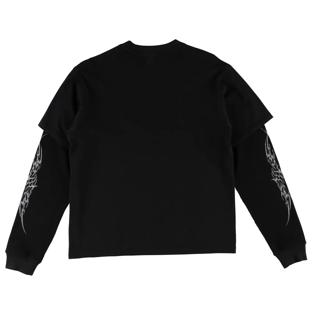 Welcome Skateboards Caste Layered Knit Black Grey Long Sleeve Shirt