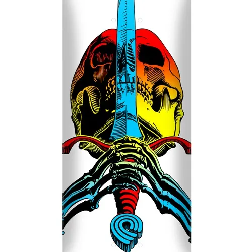 Powell Peralta Skull & Sword Yellow White Fade 8.25 Skateboard Deck