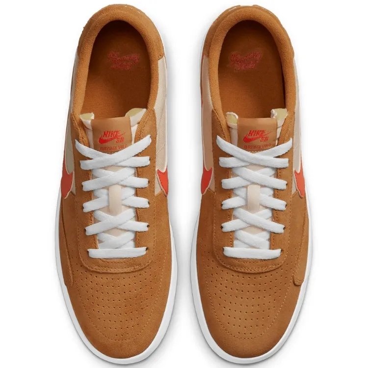 Nike SB Heritage Vulc Flax Orange Oatmeal Mens Skate Shoes