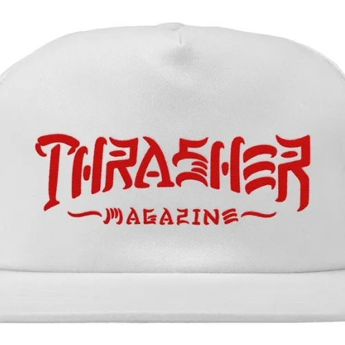Thrasher Thrash & Destroy White Snapback Hat