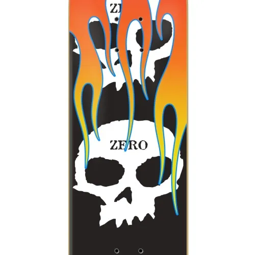Zero 3 Skull With Flames 8.25 Skateboard Deck