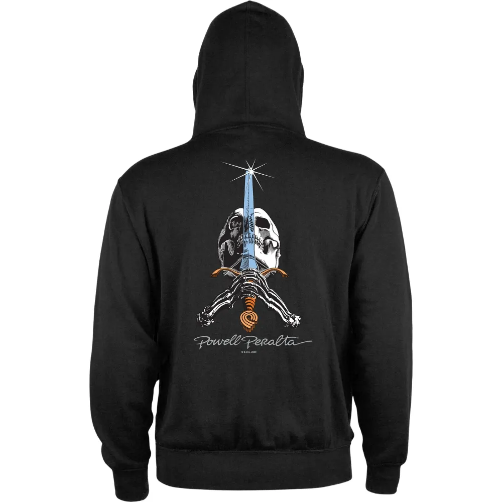 Powell Peralta Skull & Sword Black Zip Hoodie