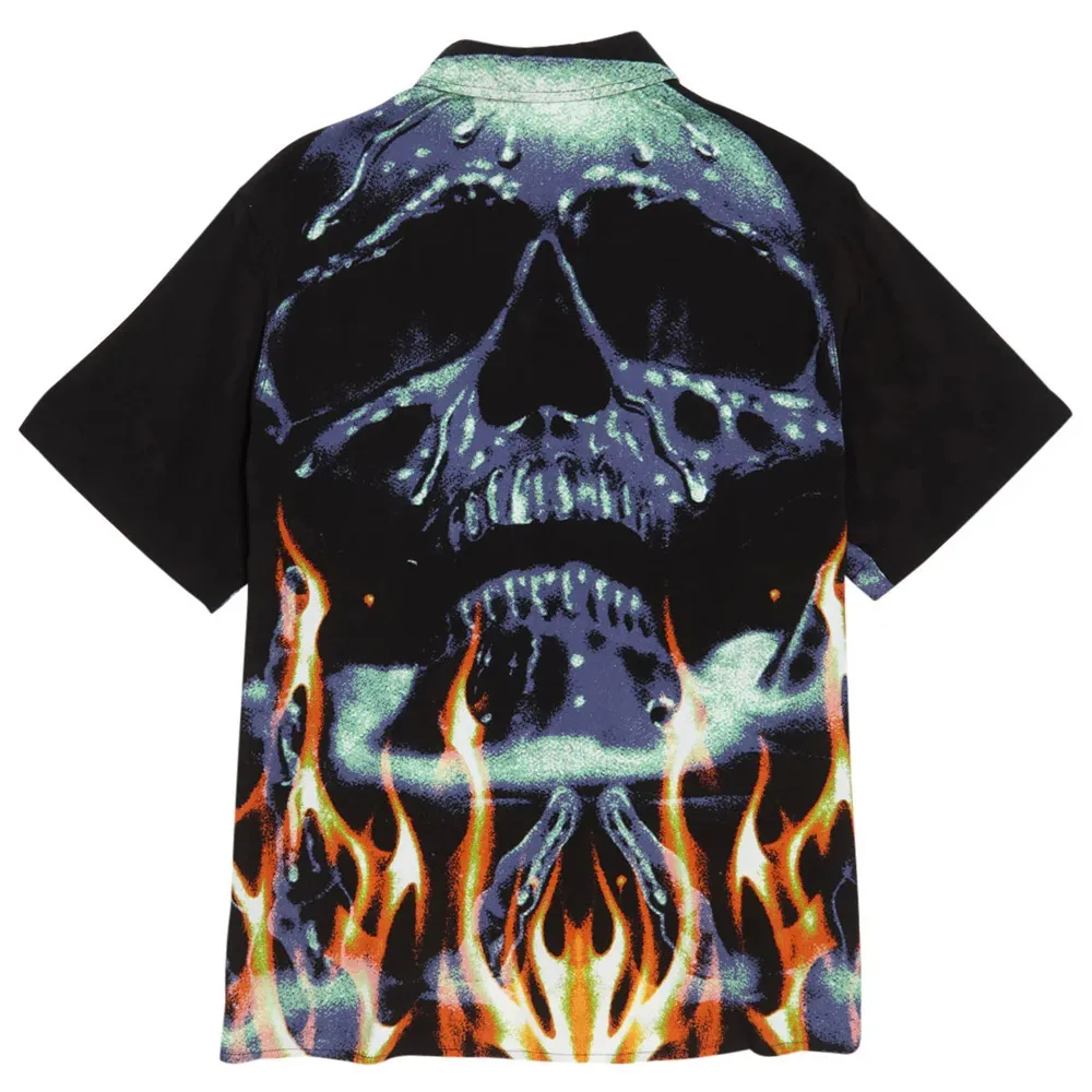 Deathwish Boiling Point Rayon Black Button Up Shirt