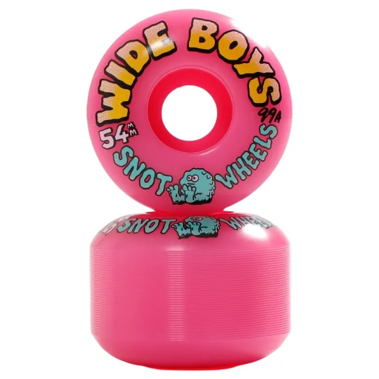 Snot Wheel Co Wide Boys Neon Pink 99A 54mm Skateboard Wheels