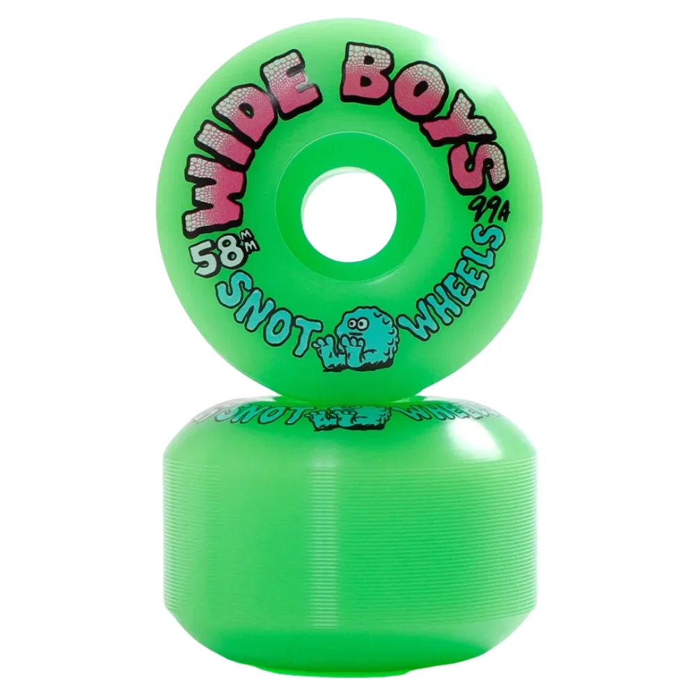 Snot Wheel Co Wide Boys Neon Green 99A 58mm Skateboard Wheels