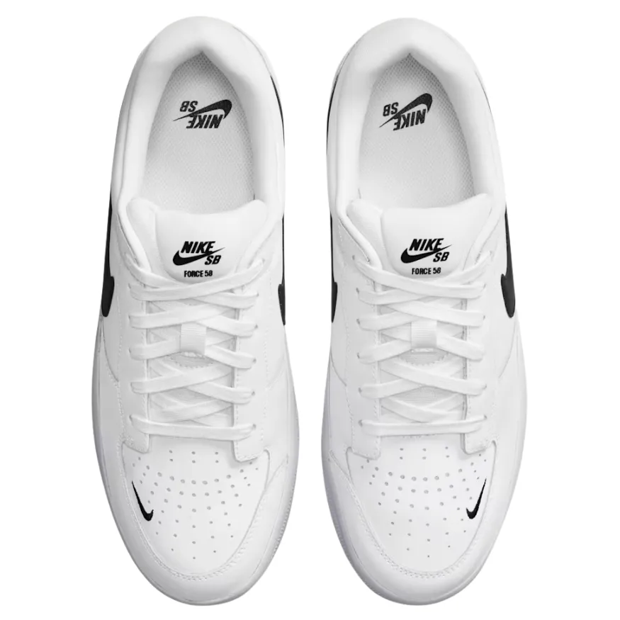 Nike SB Force 58 Premium White Black Mens Skate Shoes