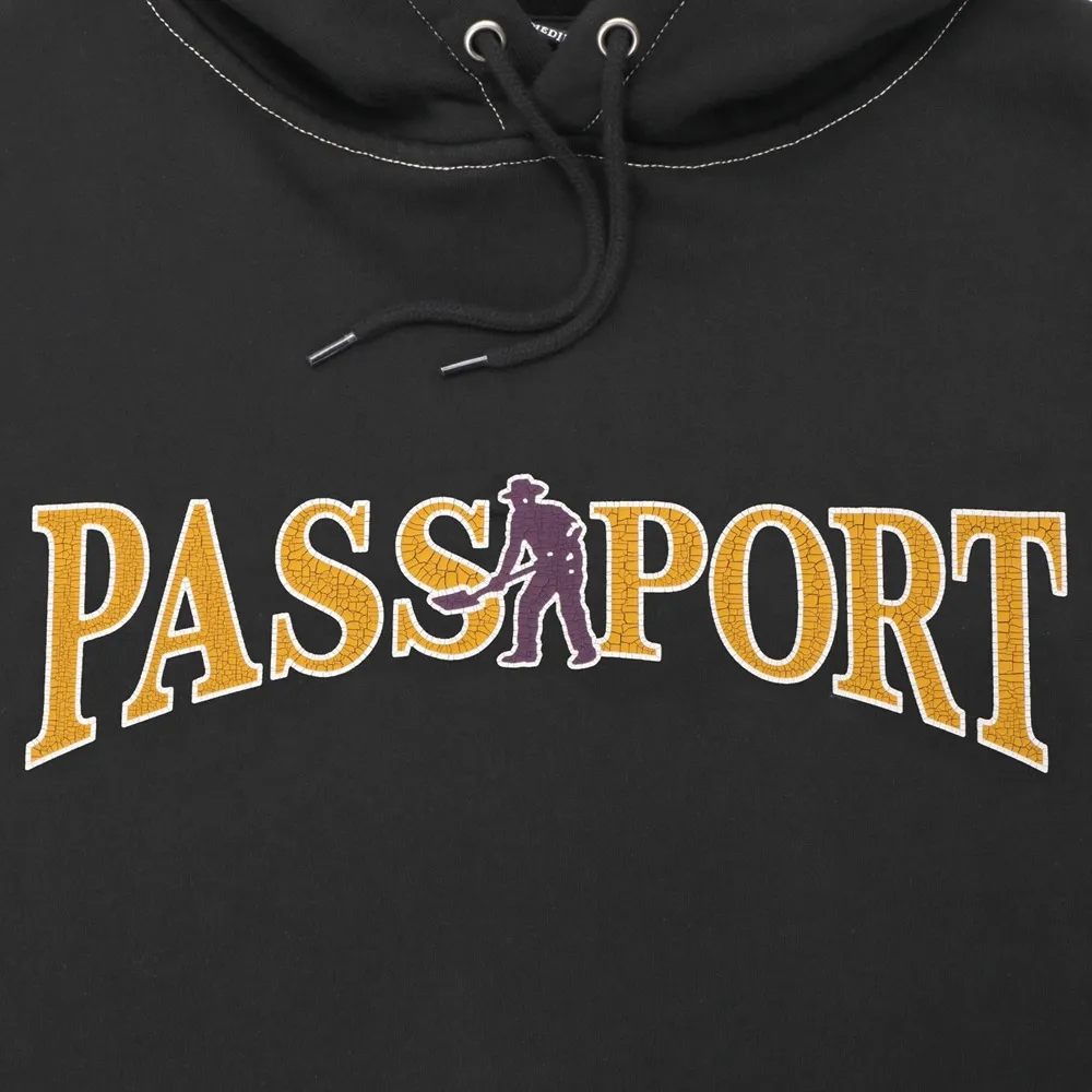 Passport Official Contrast Washed Black Hoodie