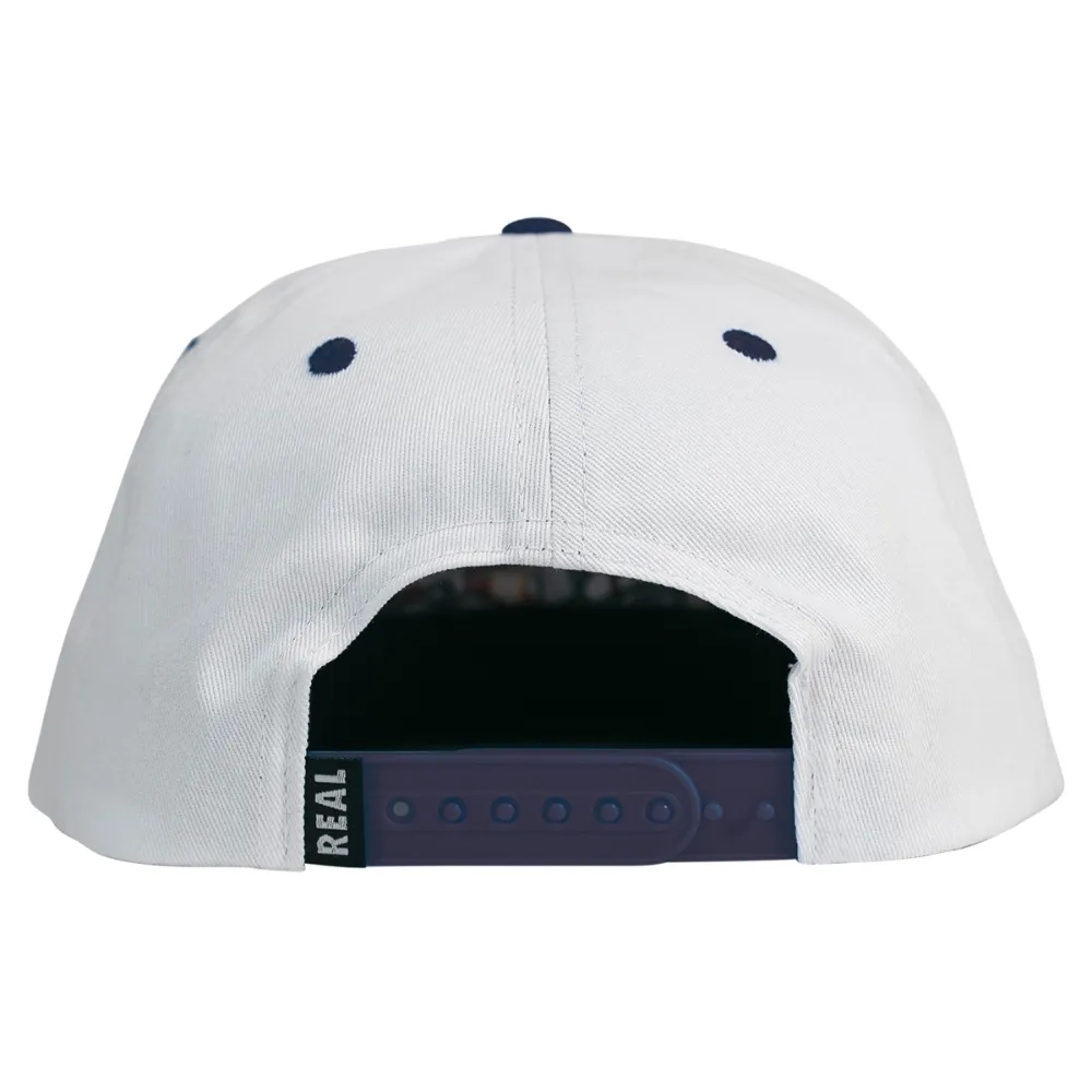 Real Skateboards Sfc White Navy Snapback Hat
