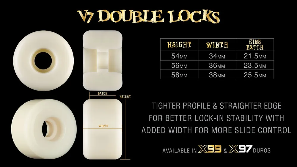 Bones X-Formula Chains Double Lock V7 99A 54mm Skateboard Wheels