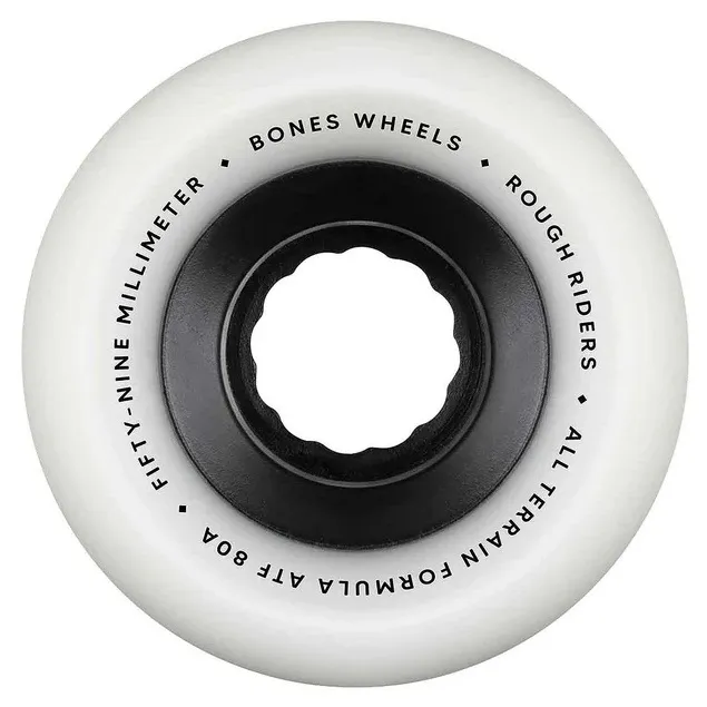 Bones Rough Riders Skulls White ATF 80A 56mm Skateboard Wheels
