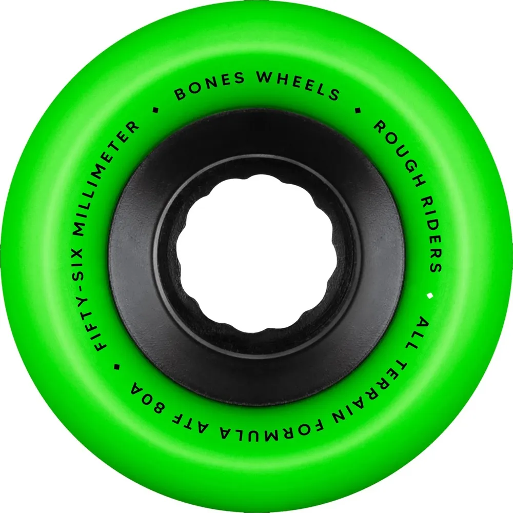 Bones Rough Riders Skulls Green ATF 80A 56mm Skateboard Wheels