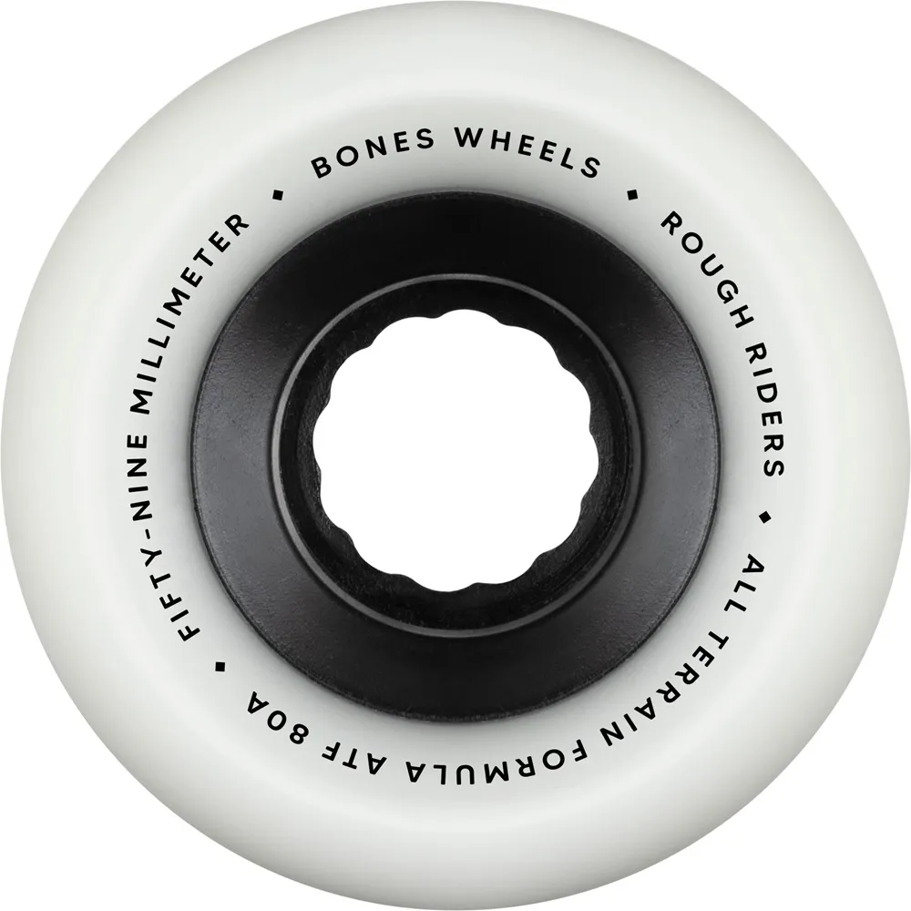 Bones Rough Riders Skulls White ATF 80A 59mm Skateboard Wheels
