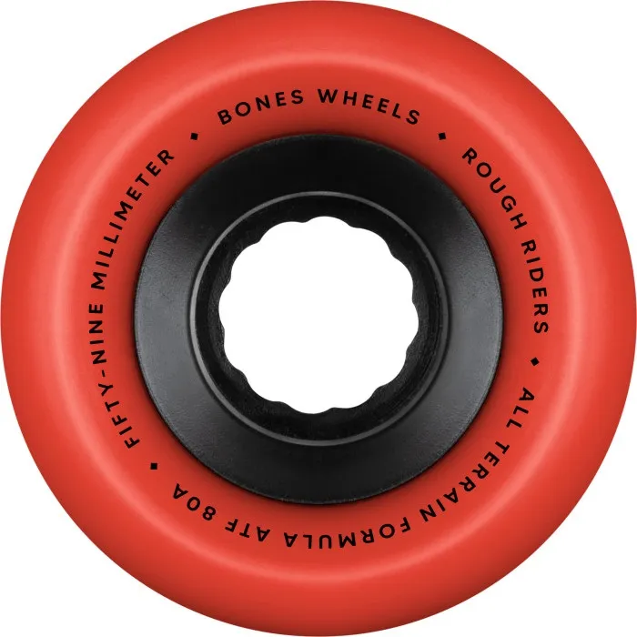 Bones Rough Riders Skulls Red ATF 80A 59mm Skateboard Wheels