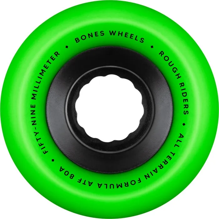 Bones Rough Riders Skulls Green ATF 80A 59mm Skateboard Wheels