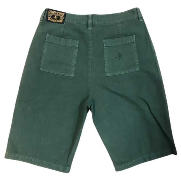 Passport Herringbone Leagues Club Hunter Green Sun Bleached Shorts