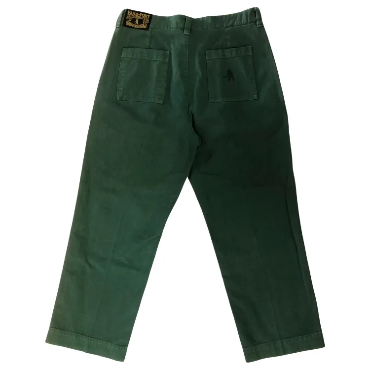 Passport Herringbone Leagues Club Hunter Green Sun Bleached Pants [Size: 32]