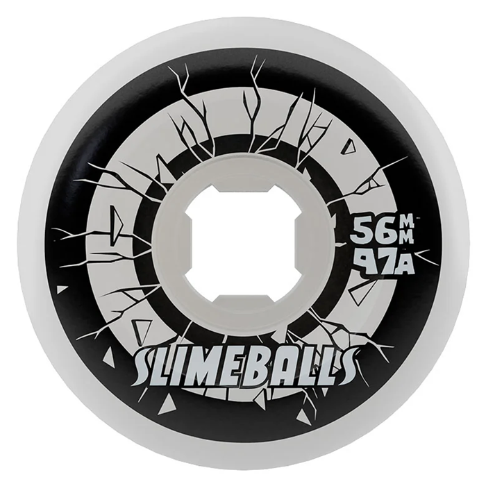 Slime Balls Rob Roskopp Five Reissue Full Combo White 97A 56mm Skateboard Wheels