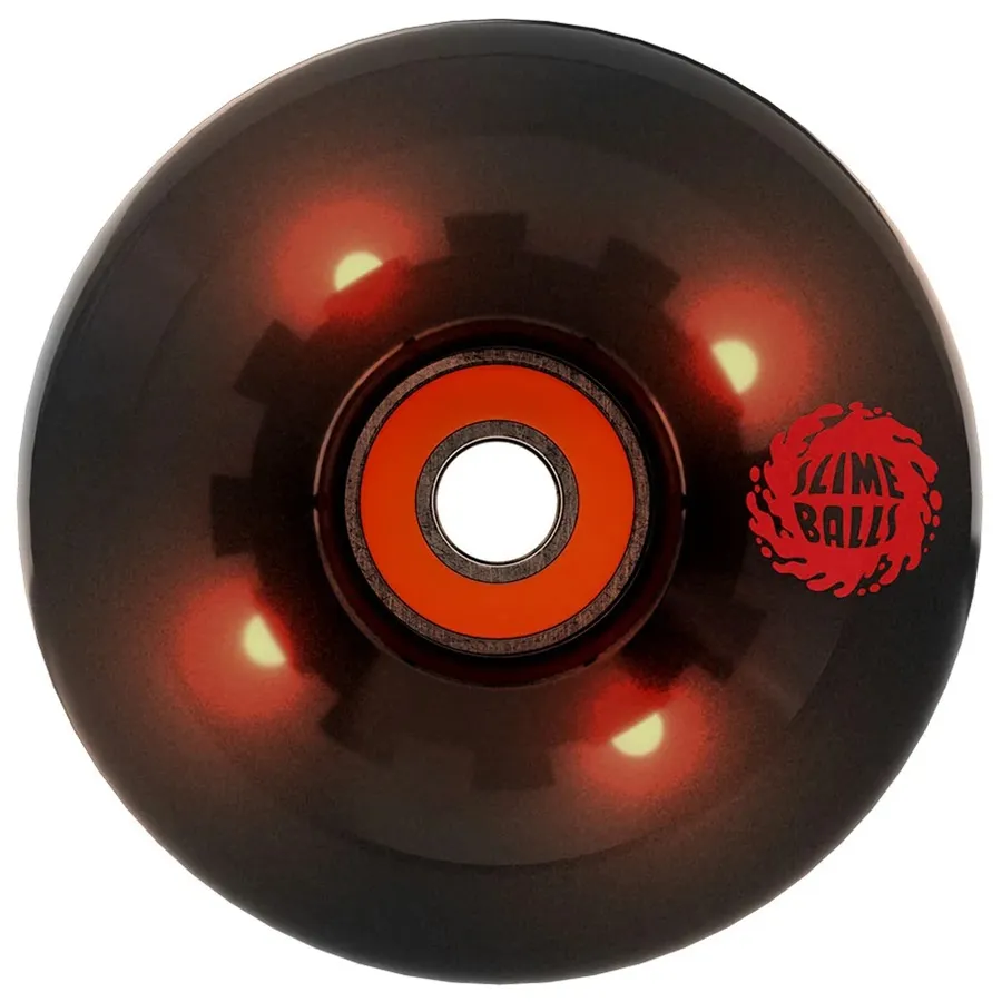 Slime Balls Prayer Candle Light Ups OG Slime Transparent Black 78A 66mm Skateboard Wheels
