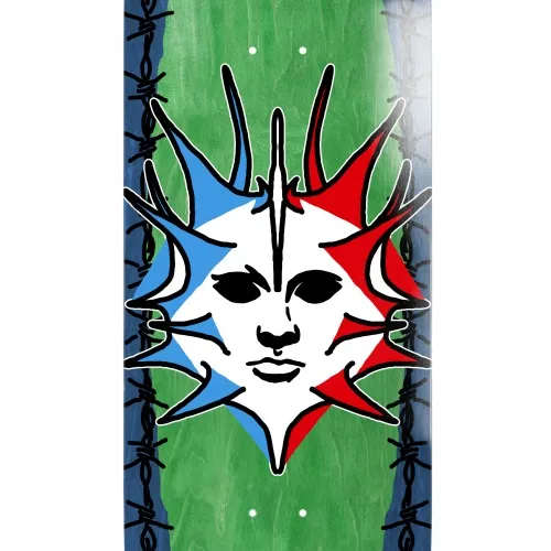 Opera Fatties Torn Spike EX7 Blue Green 10.0 Skateboard Deck