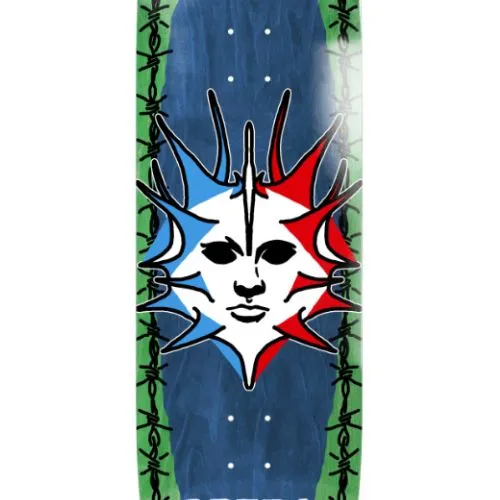 Opera Fatties Torn Spike EX7 Green Blue 10.0 Skateboard Deck