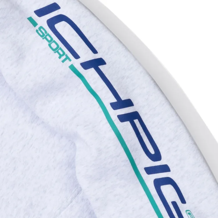Ichpig Sports Pullcord White Marle Hoodie