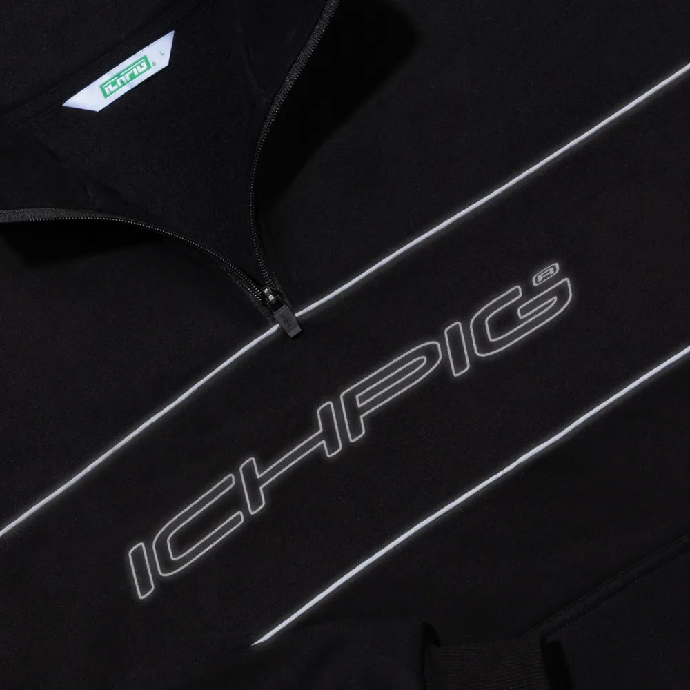 Ichpig Flashback 1/4 Zip Black Crew Jumper