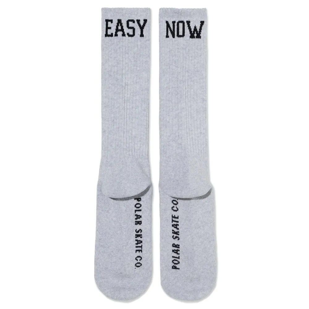 Polar Skate Co Rib Easy Now Heather Grey 43-46 Long Socks