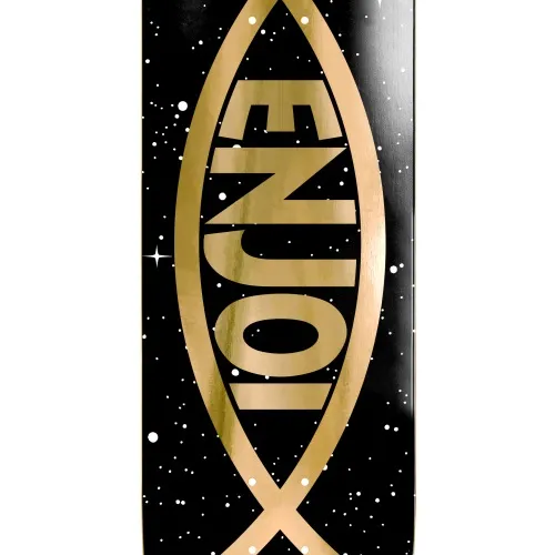 Enjoi Fish Logo R7 Black Gold 8.25 Skateboard Deck