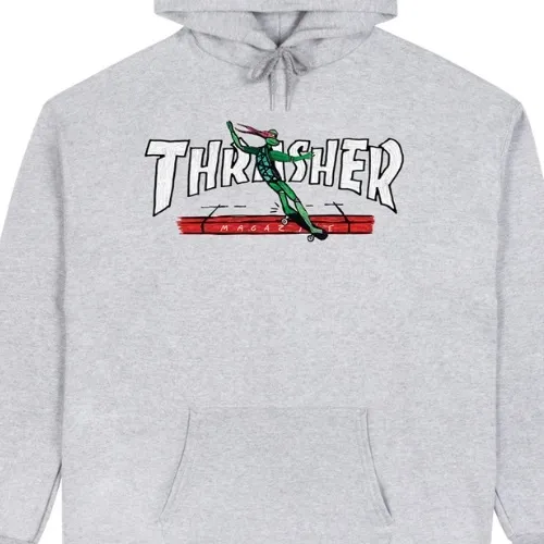 Thrasher Red Curb Ash Grey Hoodie