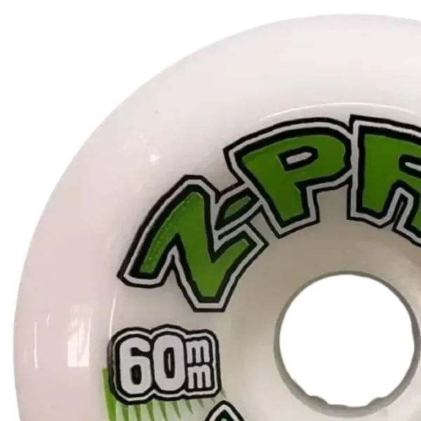 Z-Flex Z Pro White Green 90A 60mm Skateboard Wheels