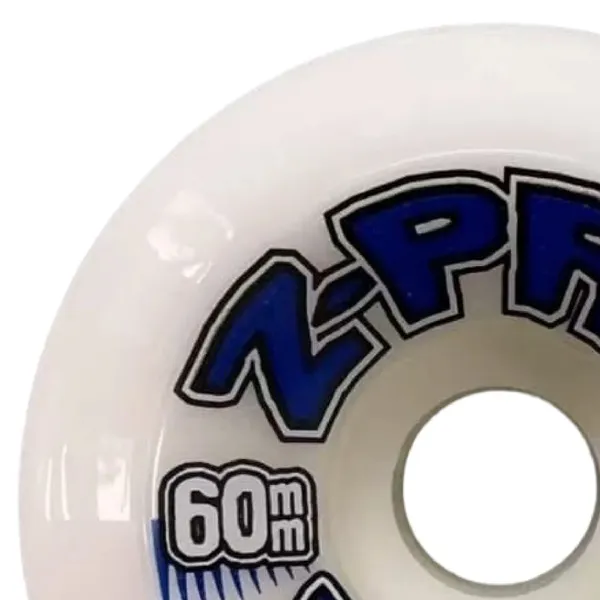 Z-Flex Z Pro White Blue 90A 60mm Skateboard Wheels