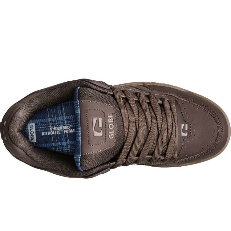 Globe Tilt Brown Blue Tartan Mens Skate Shoes