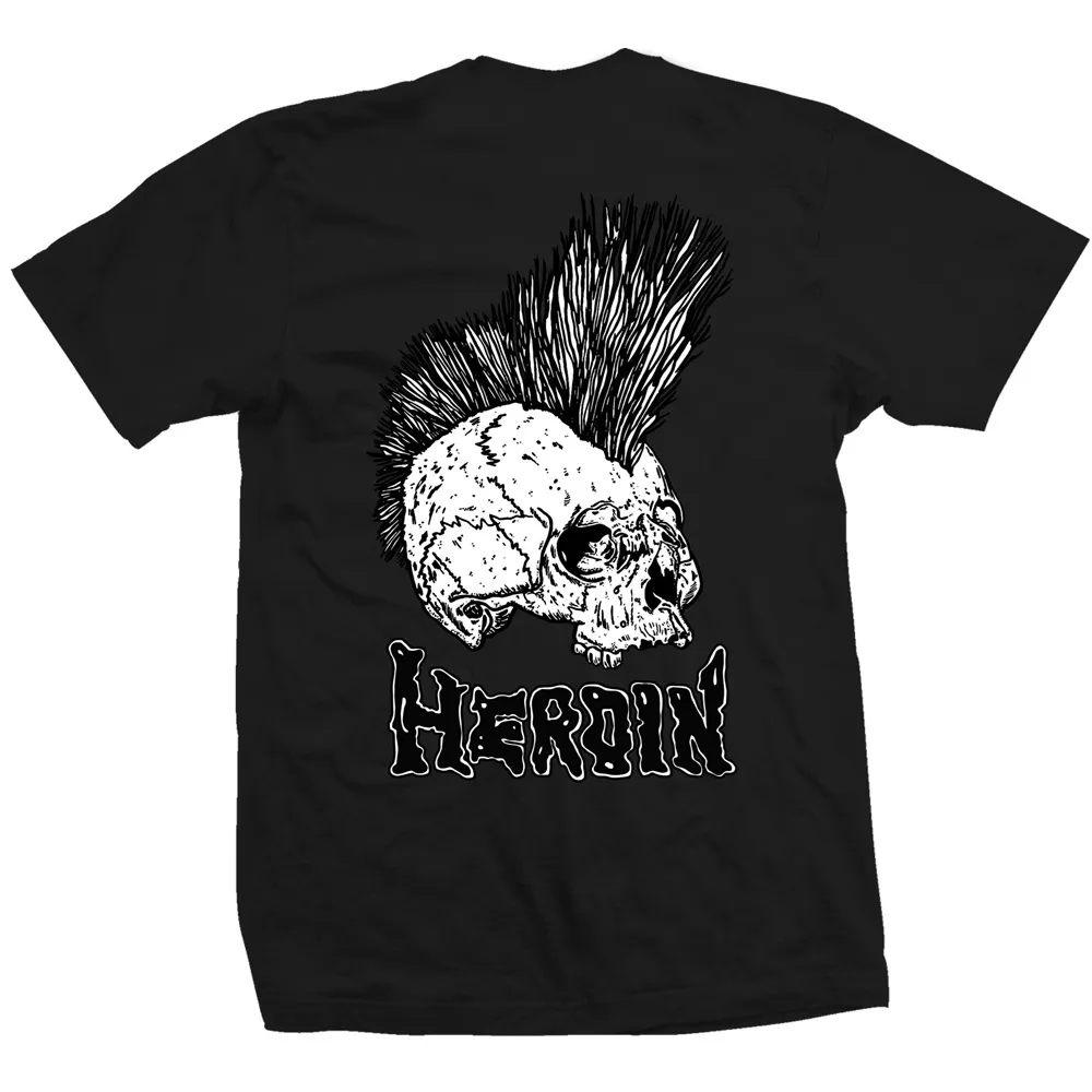Heroin Punk Skull Black T-Shirt