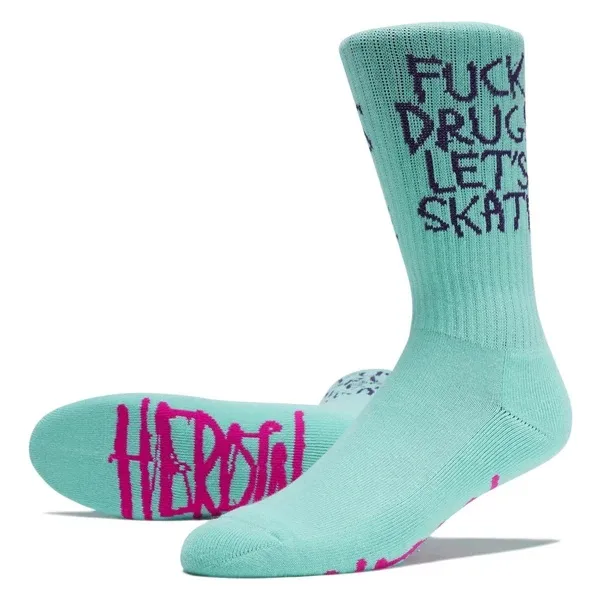 Heroin Fuck Drugs Green Socks